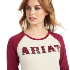 Women's Ariat REAL Logo Baseball T-Shirt #10042297 -Cowgirl Fit Sales Store 247ba5b335141dbcf5a3d21219c02abe