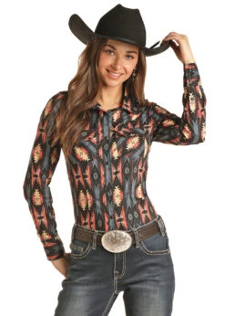 Women's Rock & Roll Cowgirl Snap Front Shirt #RRWSOSR08Q