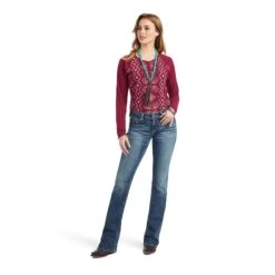 Women's Ariat REAL Printed Henley #10042299 -Cowgirl Fit Sales Store 544688e64f9d62838630c2c4cecf1a51