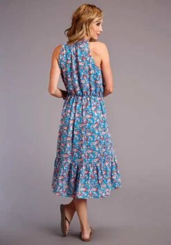 Women's Stetson Blue Floral Sleeveless Dress #11-057-0590-5050BU -Cowgirl Fit Sales Store 611887b7342d1938883f85a7b63c1e0c