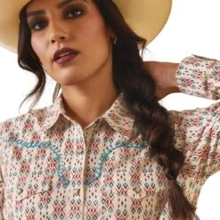 Women's Ariat Cimarron Dobby Snap Front Shirt #10043685 -Cowgirl Fit Sales Store 63c1c5945d75c2a56d429cb039776b91