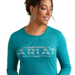 Women's Ariat Serape Logo T-Shirt #10042785 -Cowgirl Fit Sales Store 7f4d51ea74ceea701c4c6bb30304c01c