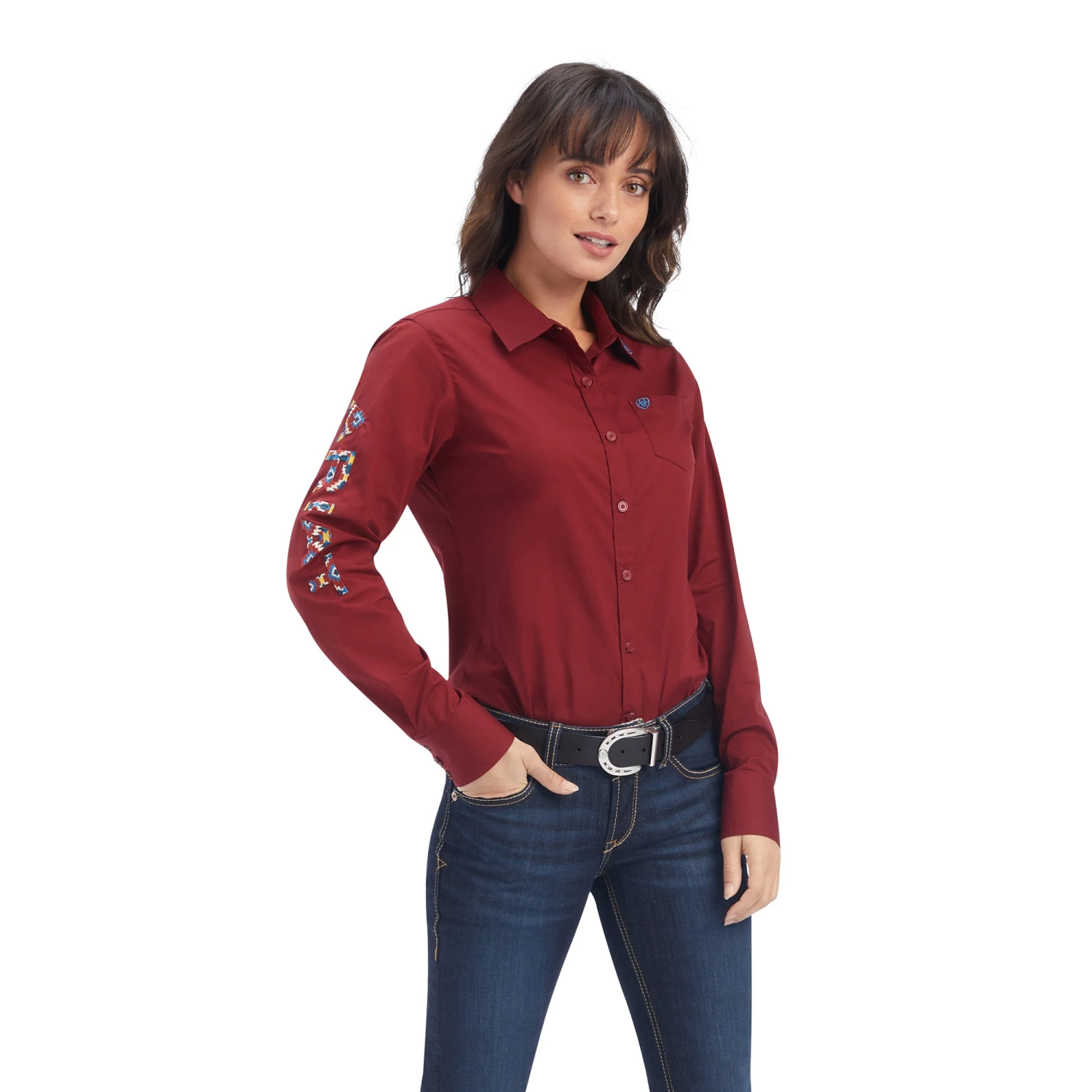 Women's Ariat Team Kirby Stretch Button Down Shirt #10041434 1 Women's Ariat Team Kirby Stretch Button Down Shirt #10041434