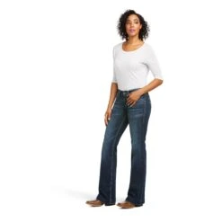 Women's Ariat Trouser Mid-Rise Melanie Wide Leg Jean #10037690-C 22 Women's Ariat Trouser Mid-Rise Melanie Wide Leg Jean #10037690-C -Cowgirl Fit Sales Store F21 WEST WMS 10037690 full