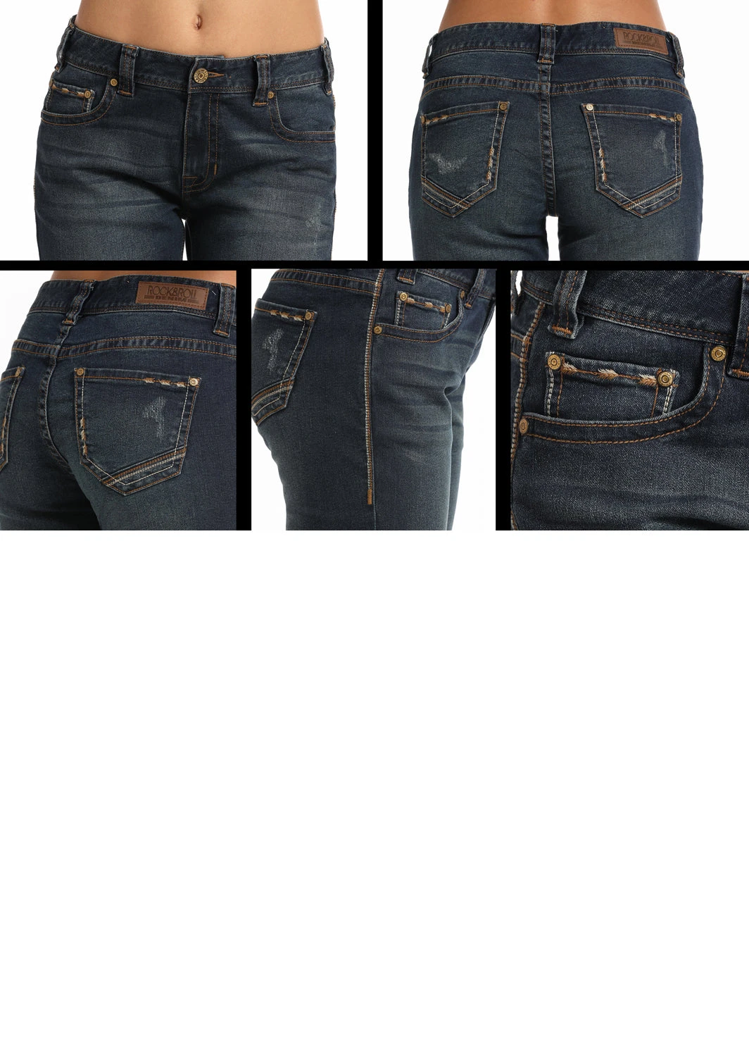 Women's Rock & Roll Cowgirl Boyfriend Boot Cut Jean #W2-6664 2 Women's Rock & Roll Cowgirl Boyfriend Boot Cut Jean #W2-6664 - Image 2