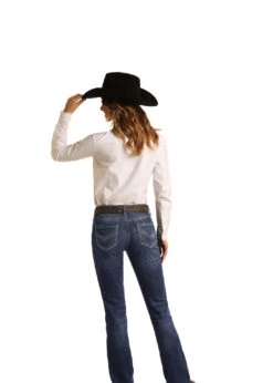 Women's Rock & Roll Cowgirl Riding Boot Cut Jean #W7-6137 -Cowgirl Fit Sales Store W7 6137 B