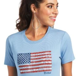 Cowgirl Fit Sales Store 8 Women's Ariat Paisley Flag T-Shirt #10040962