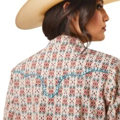 Women's Ariat Cimarron Dobby Snap Front Shirt #10043685 -Cowgirl Fit Sales Store b046318d59592a8bc55c4a16db4cc61c