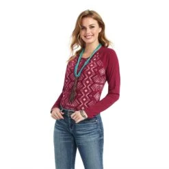 Women's Ariat REAL Printed Henley #10042299