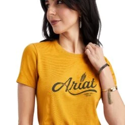 Women's Ariat Wheat Script Tee #10042720 -Cowgirl Fit Sales Store db889e46cb4b9bc07f8e4574ca49ddbc