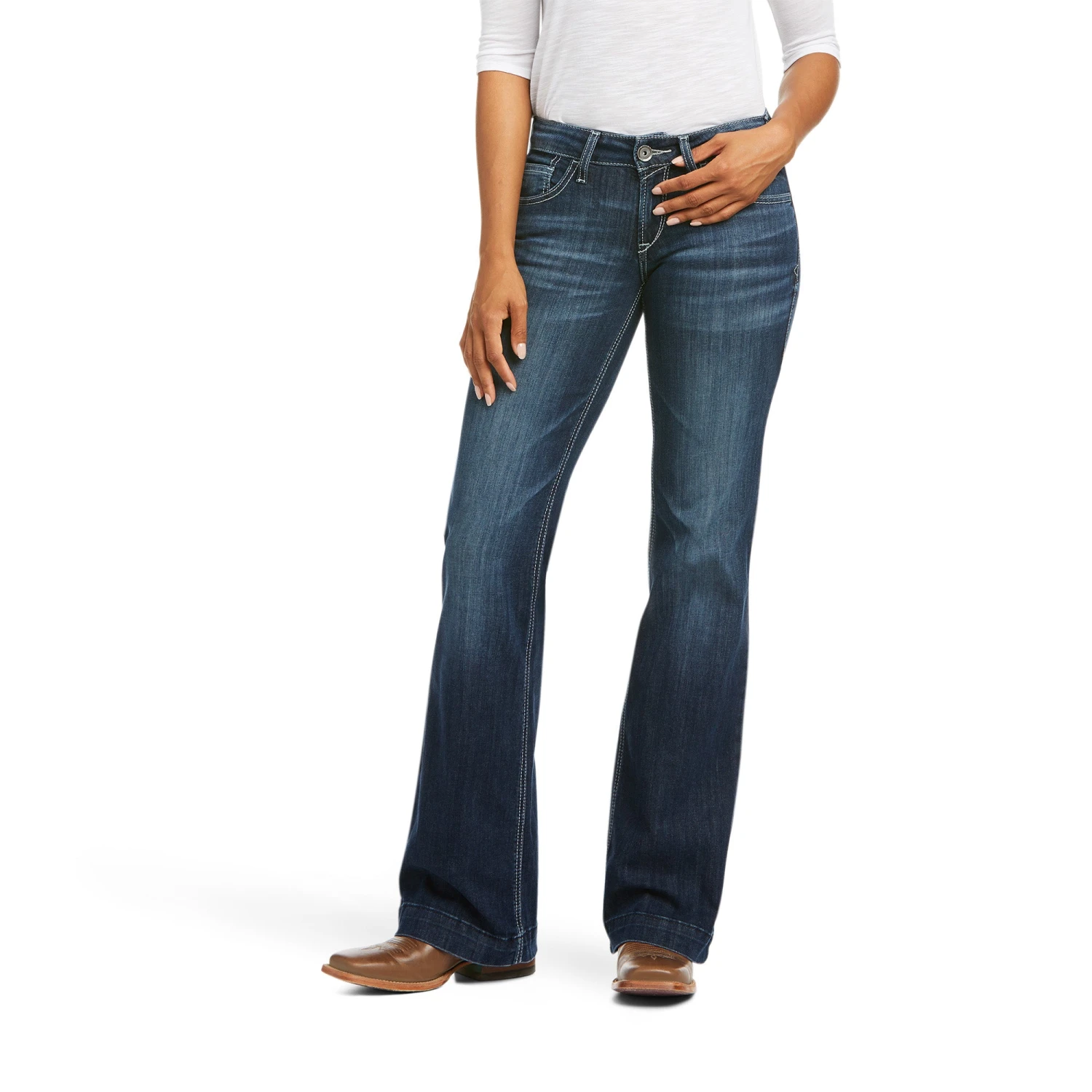 Women's Ariat Trouser Mid-Rise Melanie Wide Leg Jean #10037690-C 9 Women's Ariat Trouser Mid-Rise Melanie Wide Leg Jean #10037690-C - Image 9
