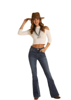 Women's Rock & Roll Cowgirl High Rise Flare Jean #WHN8190 -Cowgirl Fit Sales Store e7c1b769d76596845089a270ea984b87